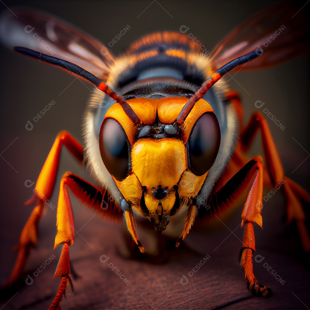 Abelha sobre fundo desfocado