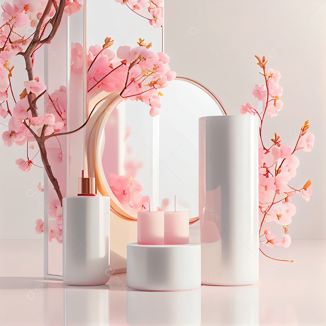 Cosmético sobre fundo isolado