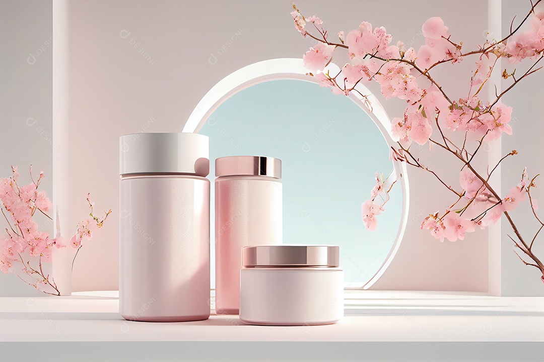 Cosmético sobre fundo isolado