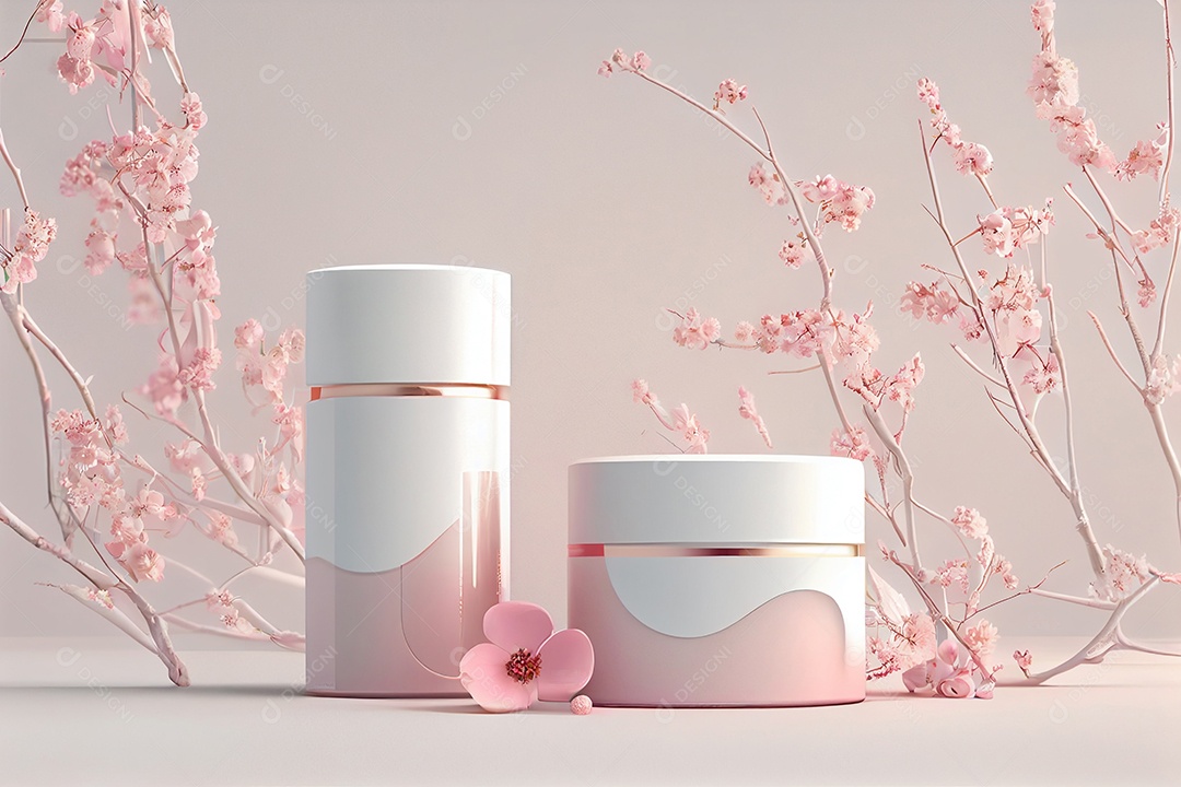 Cosmético sobre fundo isolado