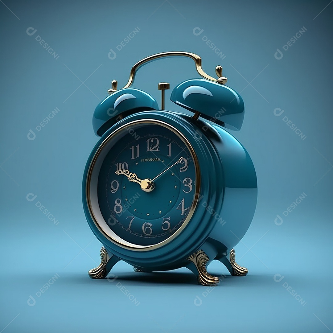 Relógio Azul com fundo azul