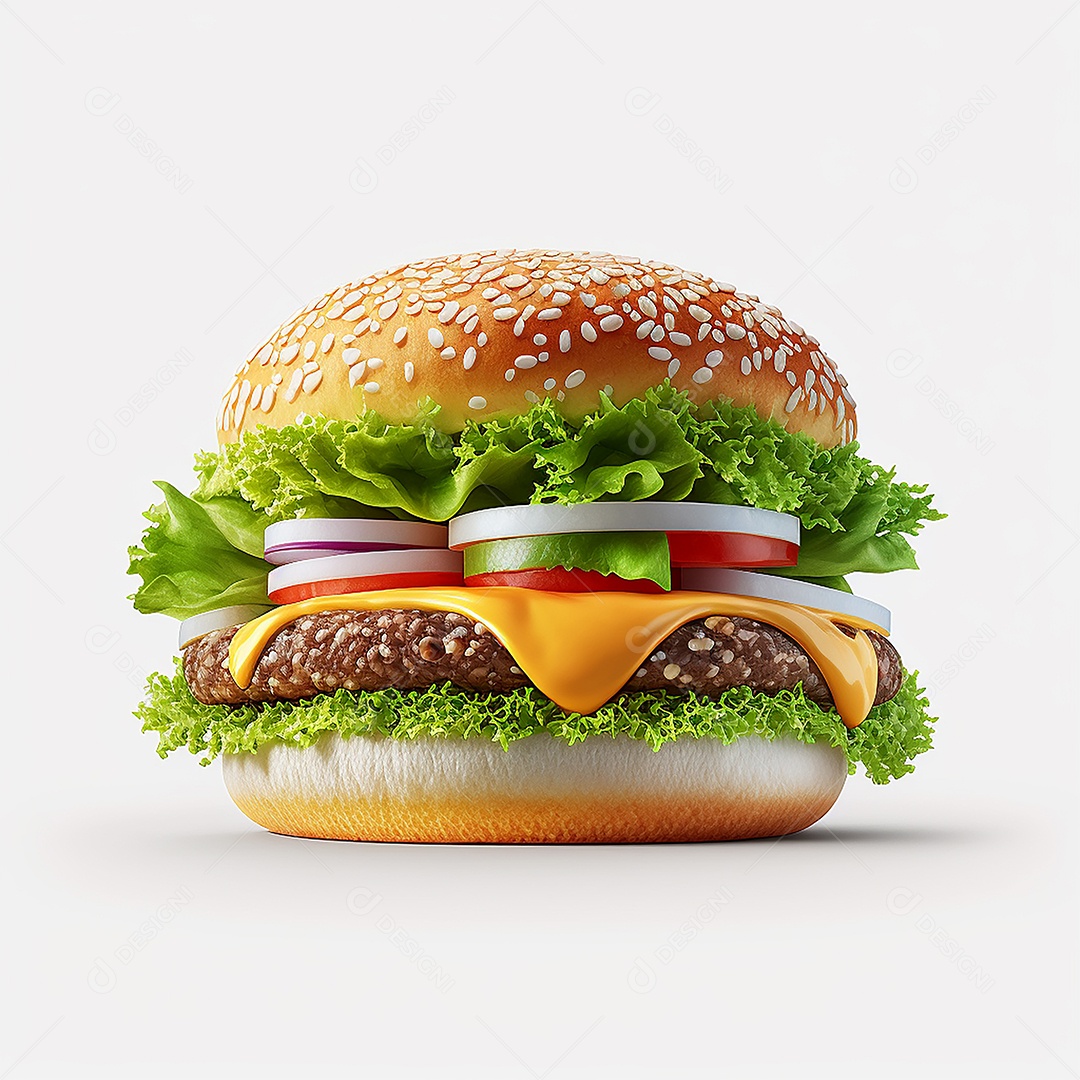 Hambúrguer com fundo branco isolado