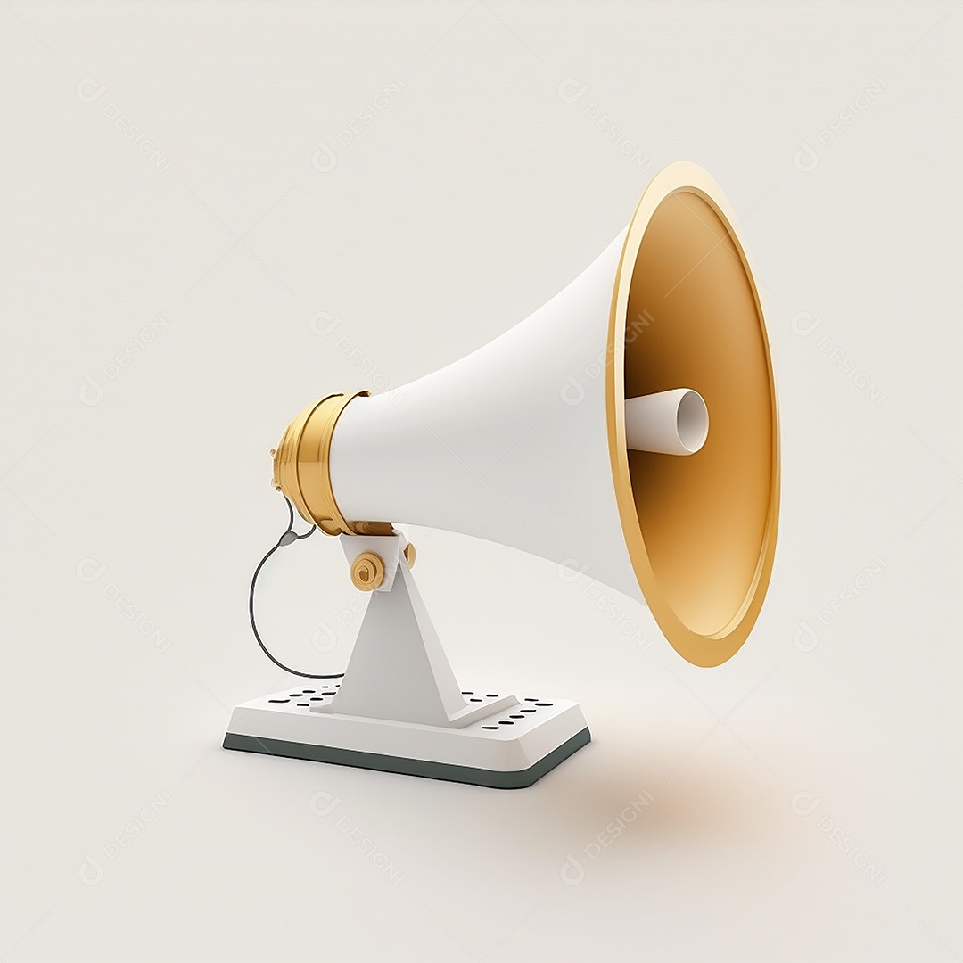 Megafone com fundo branco isolado