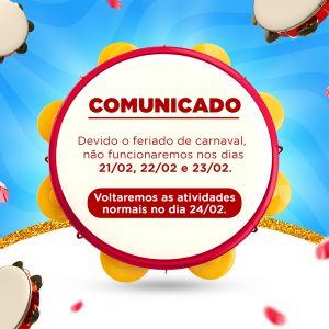Horário de Funcionamento Comunicado Carnaval Social Media PSD Editável