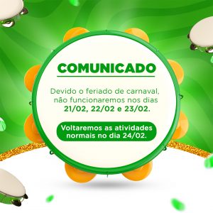 Horário de Funcionamento Comunicado Carnaval Social Media PSD Editável