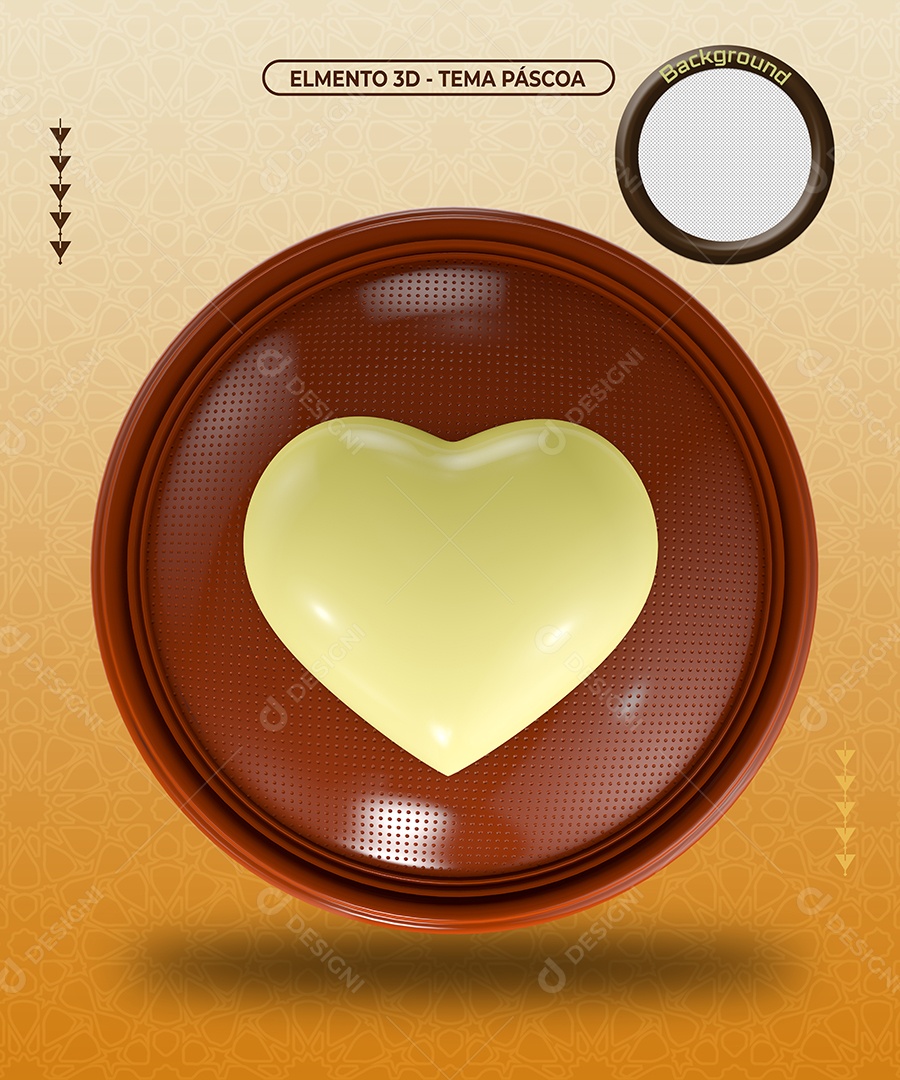 Emoji de Curtida Amei de Páscoa Elemento 3D Para Composição PNG Transparente