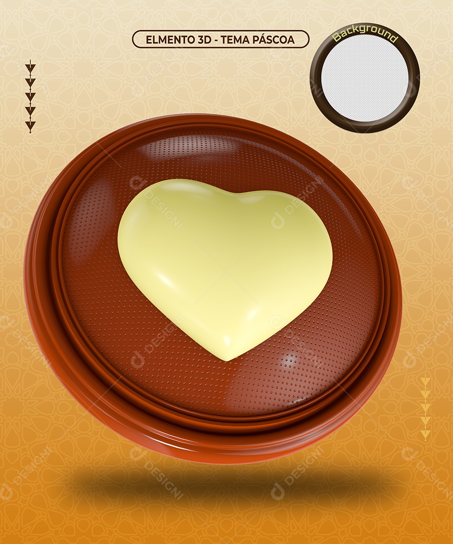 Emoji de Curtida Amei de Páscoa Elemento 3D Para Composição PNG Transparente