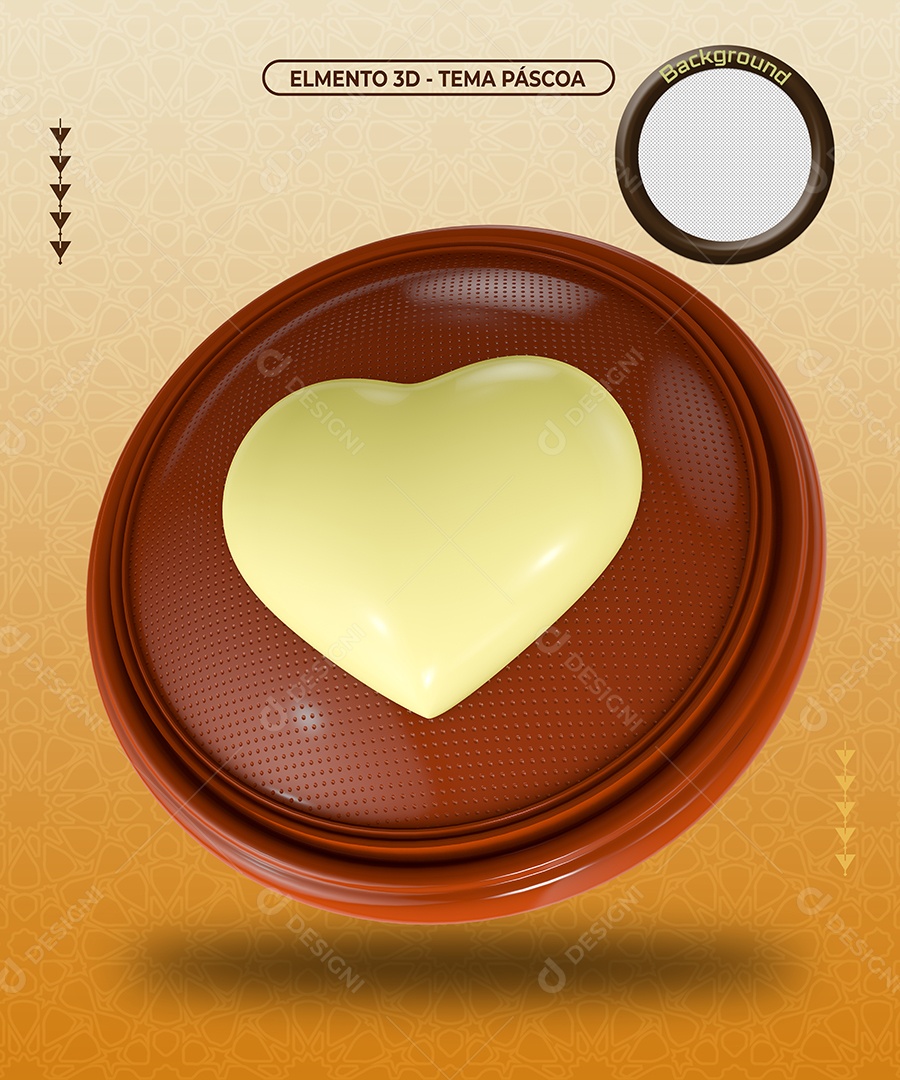 Emoji de Curtida Amei de Páscoa Elemento 3D Para Composição PNG Transparente