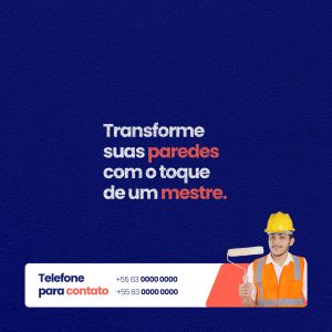 Transforme Suas Paredes com o Toque de Um Mestre. Pintor Profissional Social Media PSD Editável