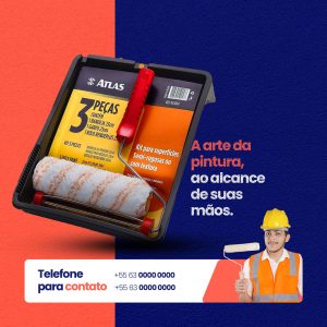A Arte da Pintura, Ao Alcance de Suas Mãos. Pintor Social Media PSD Editável