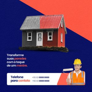 Transforme Suas Paredes com o Toque de Um Mestre. Pintor Profissional Social Media PSD Editável