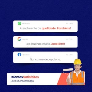 Feedback Atendimento de Qualidade. Parabéns! Pintor Social Media PSD Editável