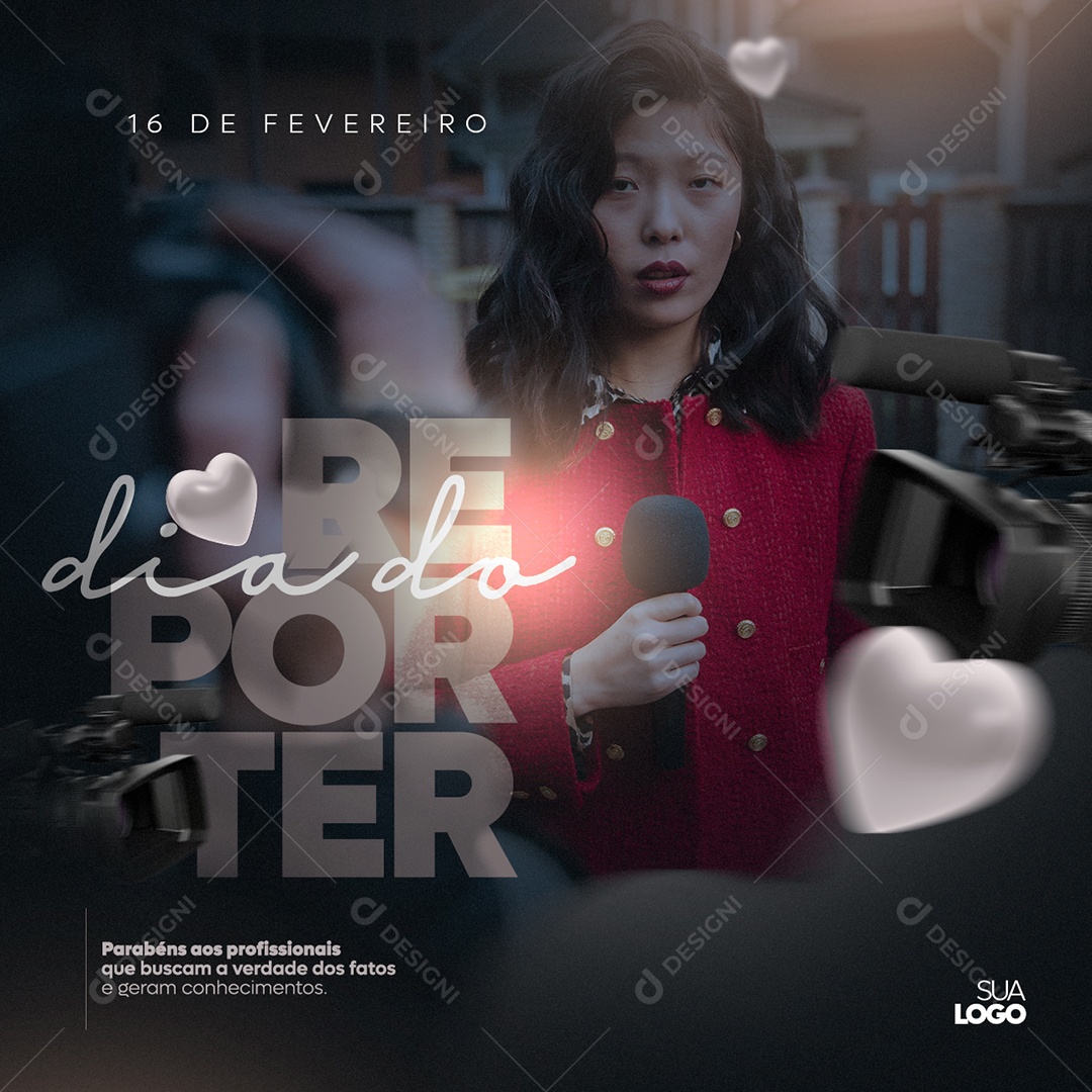 Social Media Parabéns Aos Profissionais Que Buscam A Verdade Dos Fatos Dia Do Repórter PSD Editável