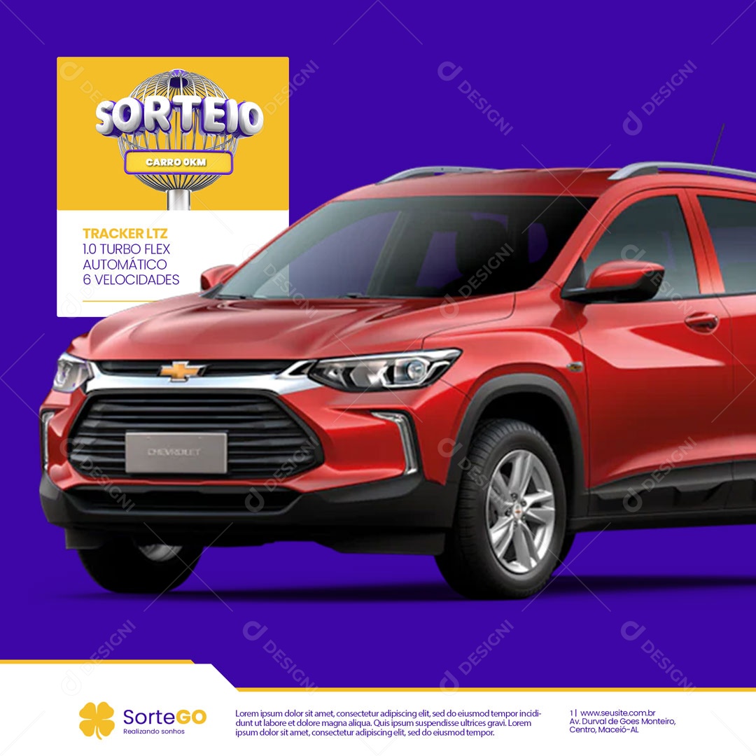 Tracker LTZ Carro 0KM Sorteio Social Media PSD Editável