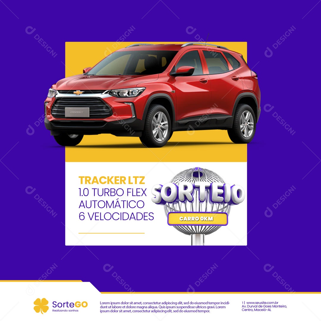 Tracker LTZ Carro 0KM Sorteio Social Media PSD Editável