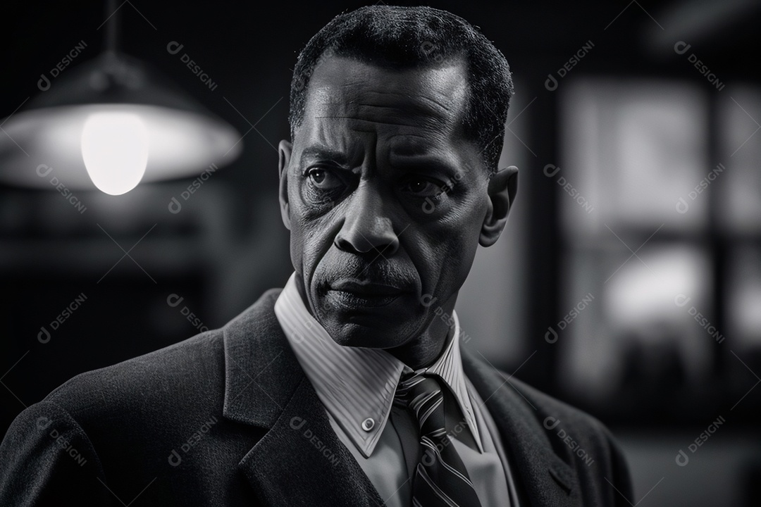 Homem de idade com fundo desfocado