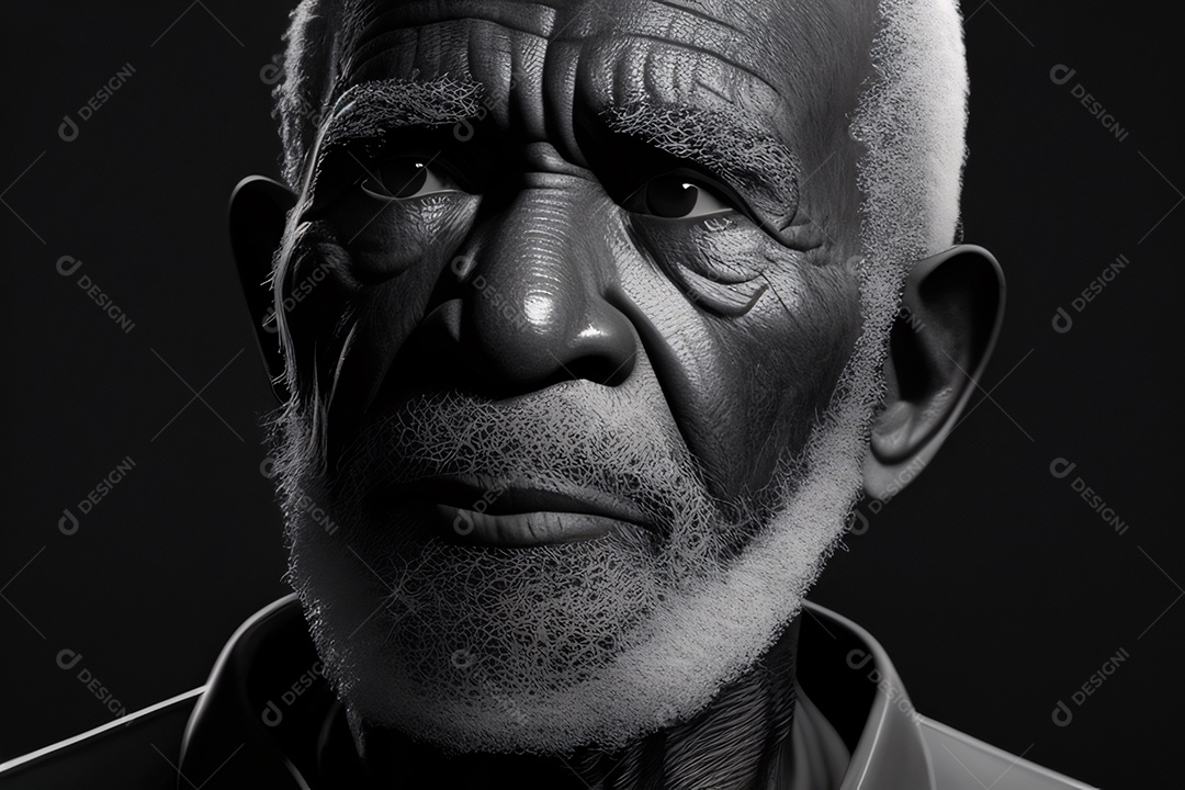 Homem de idade com marcas de expressão