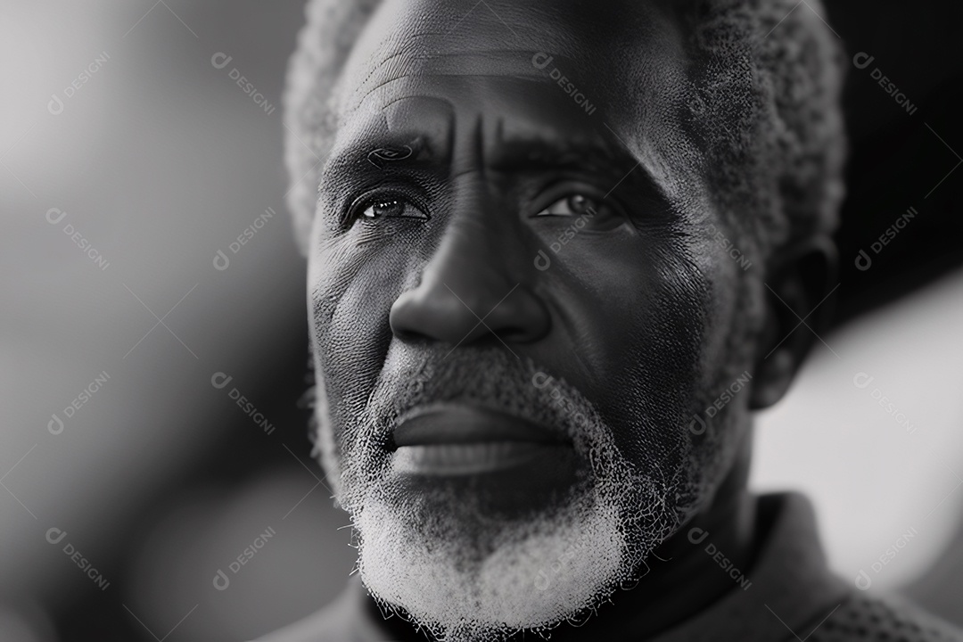 Homem de idade com serenidade