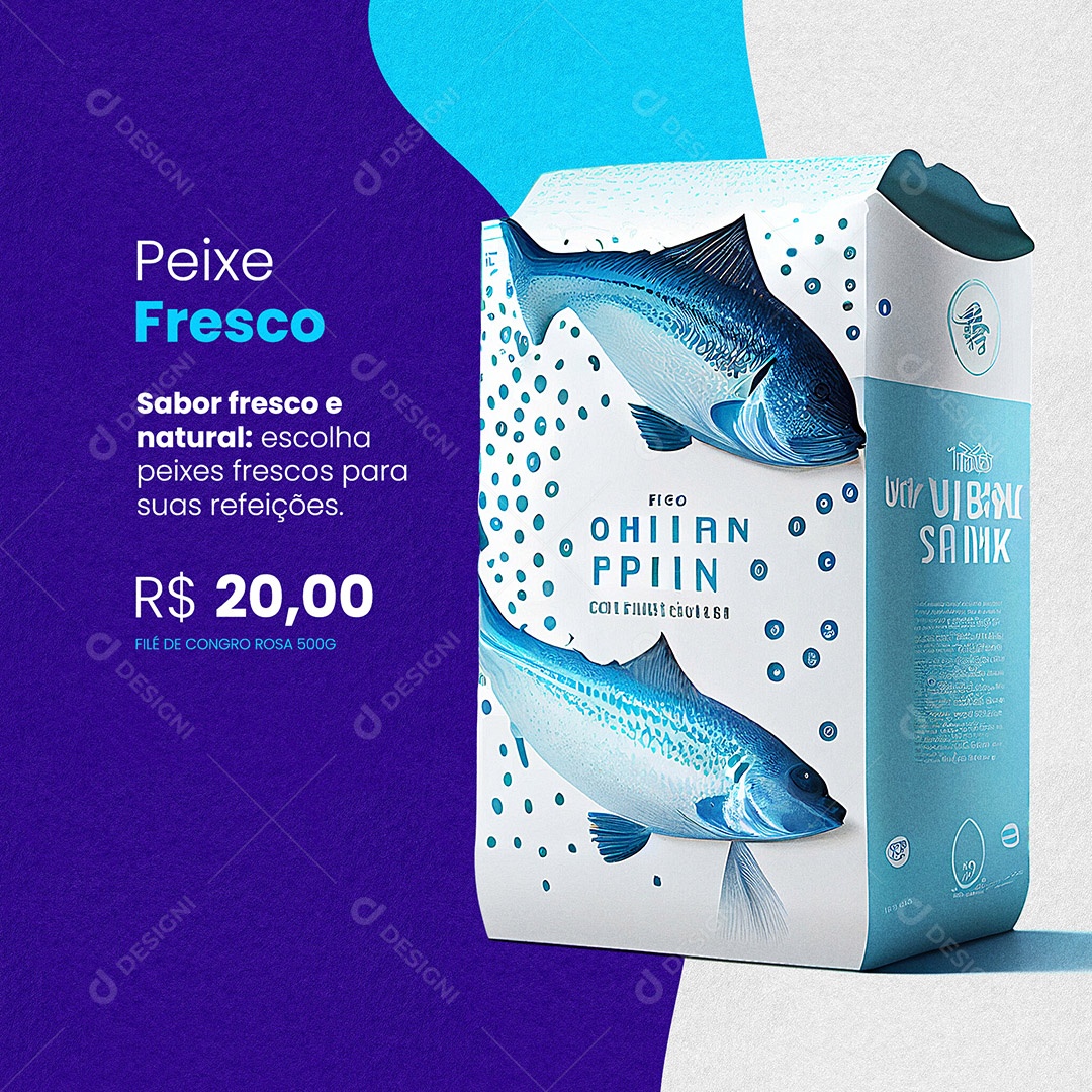 Peixe Fresco Peixaria Social Media PSD Editável