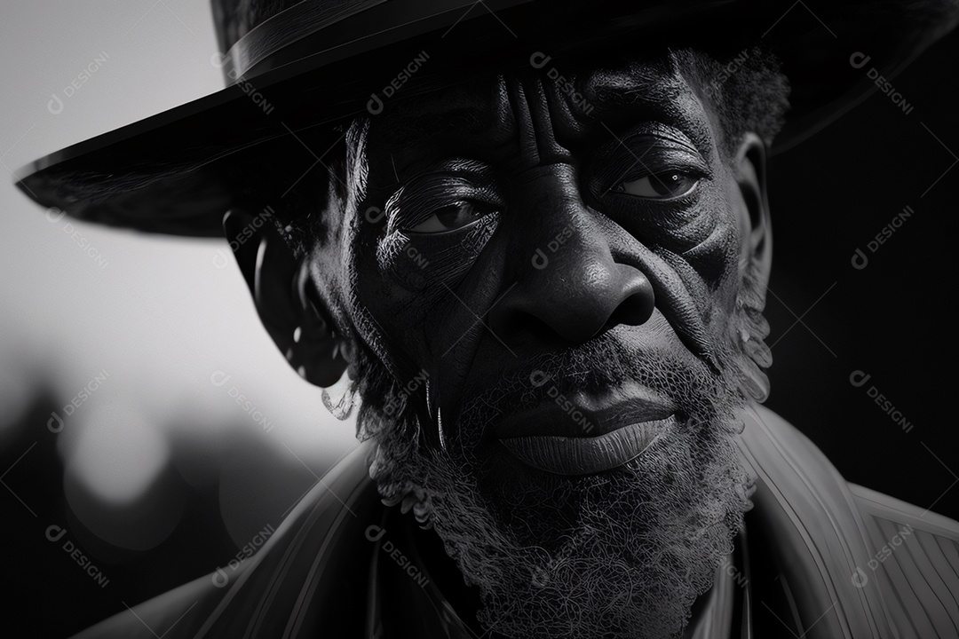 Homem idoso com chapéu