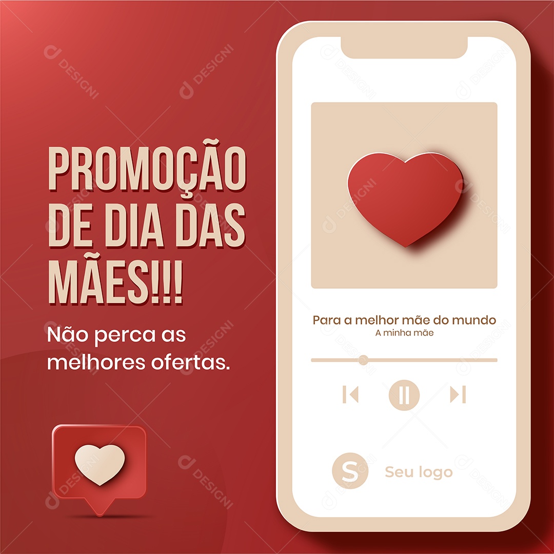 Promoção De Dia Das Mães Não Perca As Melhores Ofertas Social Media Vetor EPS