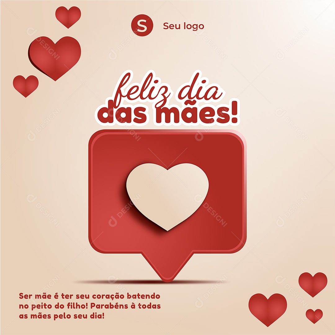 Feliz Dia Das Mães Ser Mãe É Ter Seu Coração Batendo No Peito Do Filho Social Media Vetor EPS