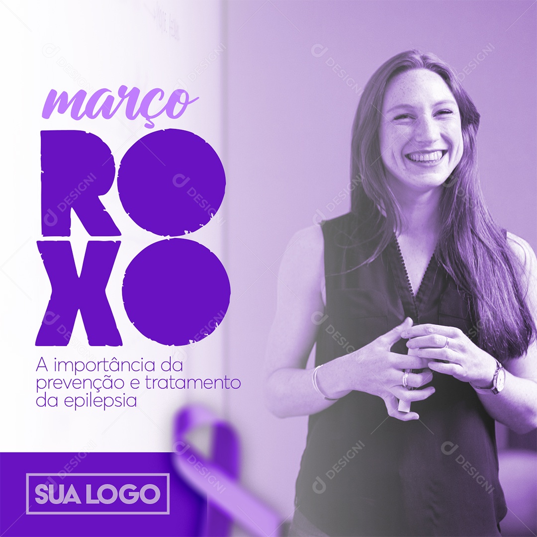 Social Media Março Roxo Prevenção e Tratamento PSD Editável