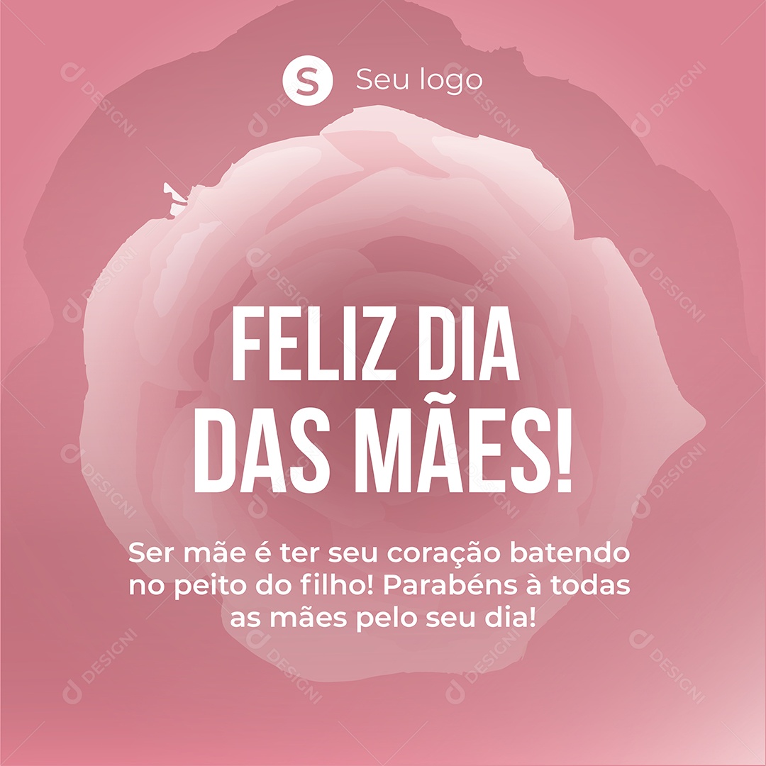 Ser Mãe É Ter Seu Coração Batendo No Peito Do Filho Feliz Dia Das Mães Social Media Vetor EPS