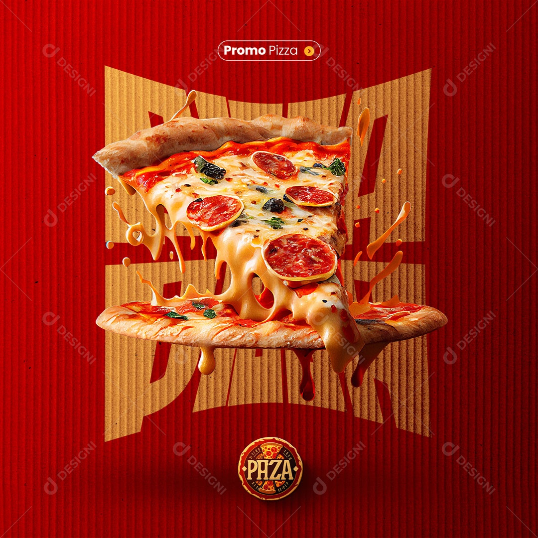 Fatia de Pizza Pizzaria Social Media PSD Editável