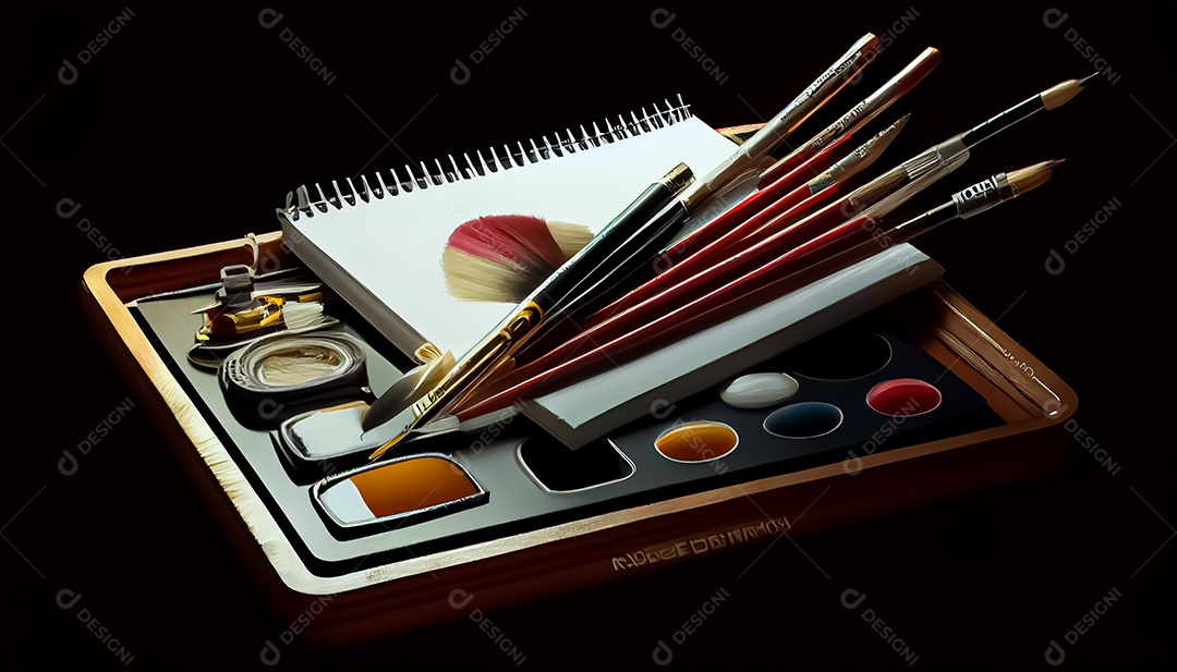 Prancheta de desenho de pincel de desenho animado