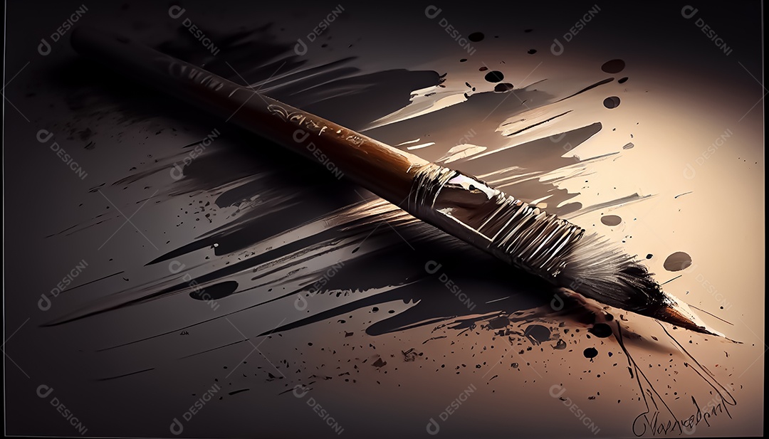 Prancheta de desenho de pincel de desenho animado