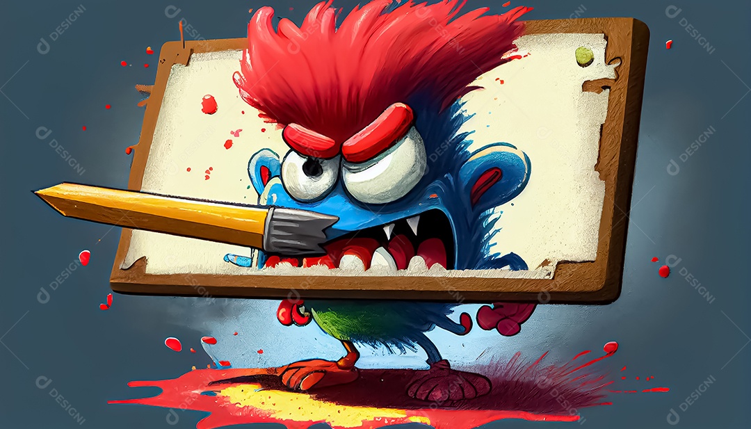 Prancheta de desenho de pincel de desenho animado