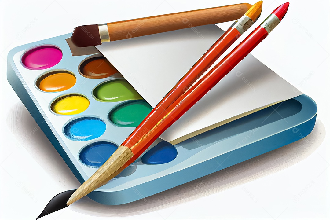 Prancheta de desenho de pincel de desenho animado