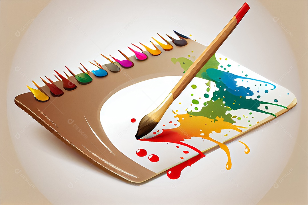 Prancheta de desenho de pincel de desenho animado