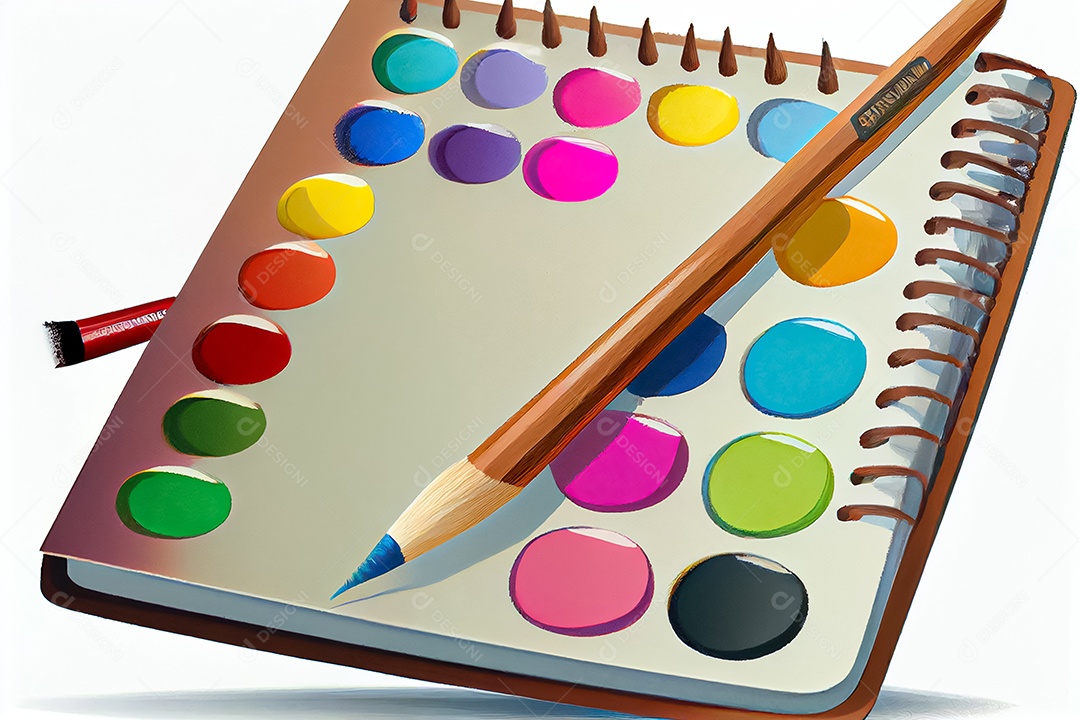 Prancheta de desenho de pincel de desenho animado