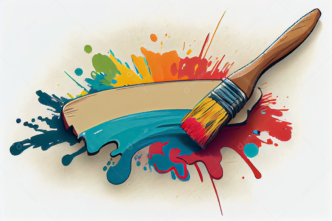 Prancheta de desenho de pincel de desenho animado