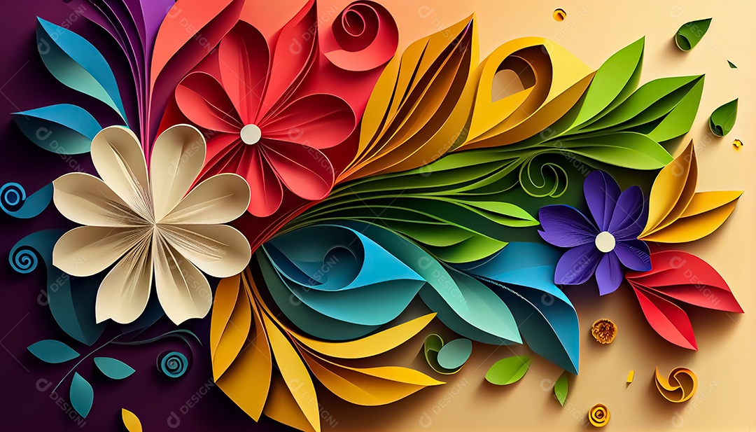 Fundo de primavera de estilo de papel