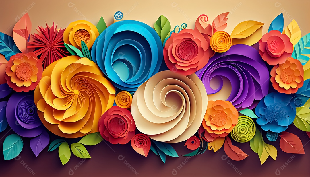 Fundo de primavera de estilo de papel