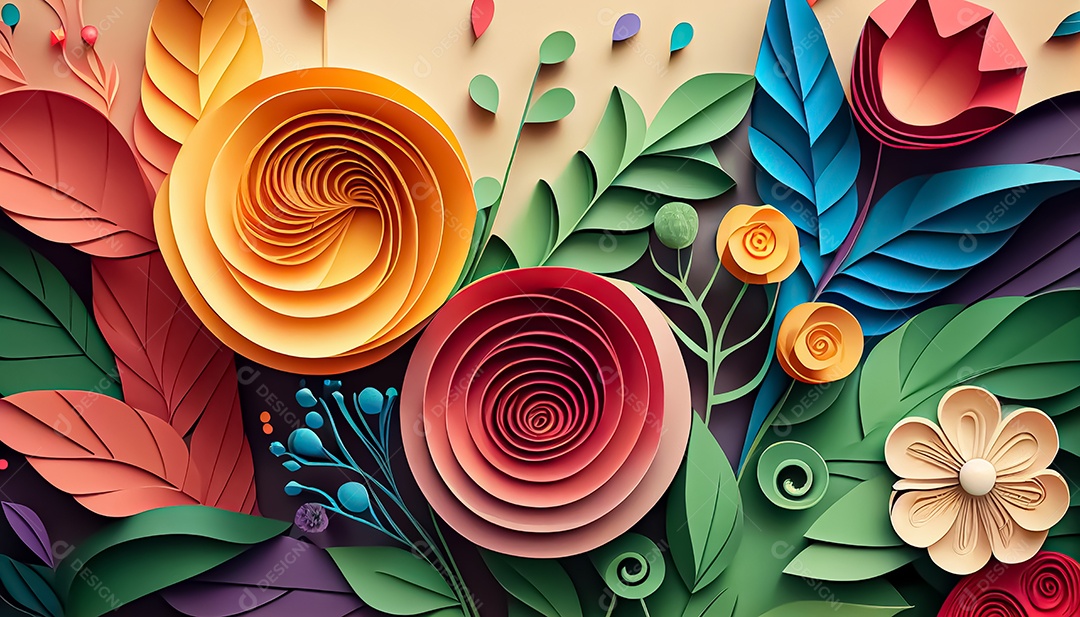 Fundo de primavera de estilo de papel