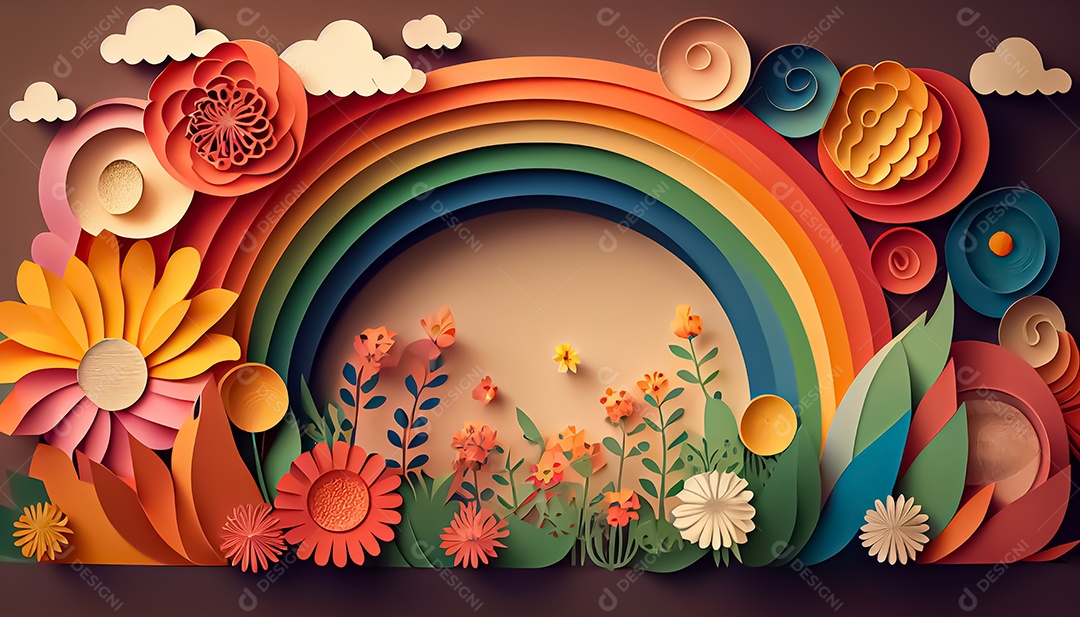 Fundo de primavera de estilo de papel