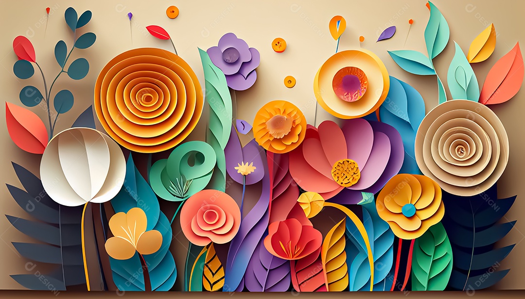 Fundo de primavera de estilo de papel