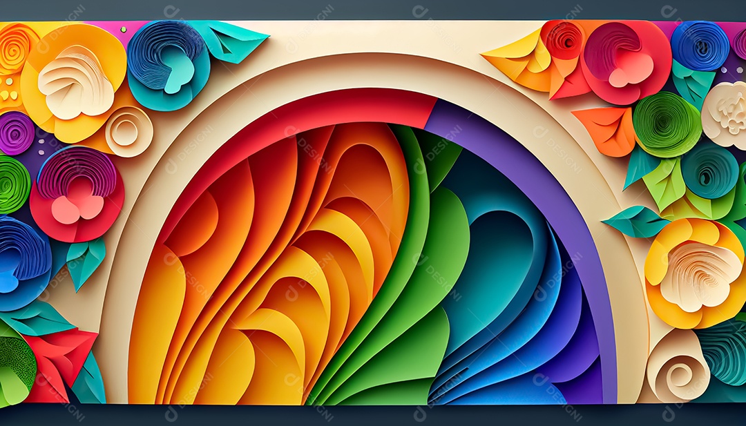 Fundo de primavera de estilo de papel