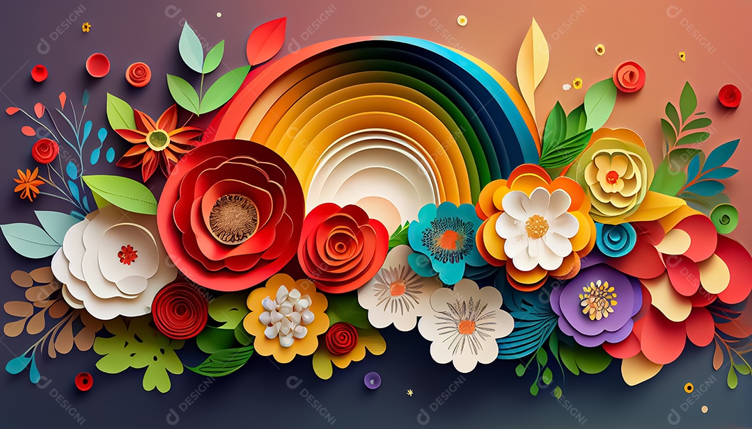 Fundo de primavera de estilo de papel