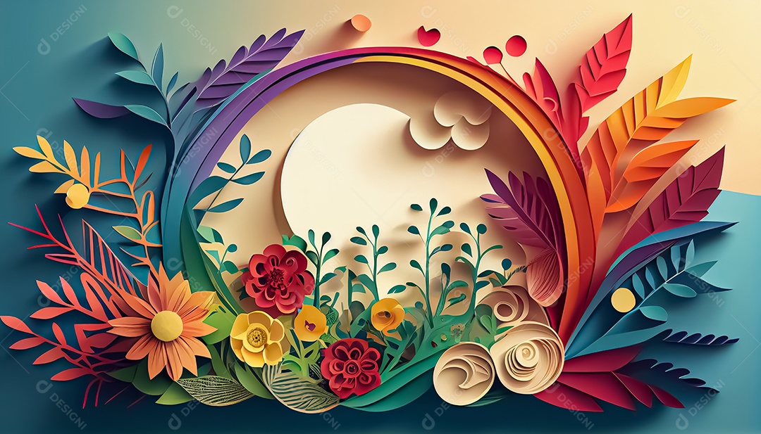 Fundo de primavera de estilo de papel