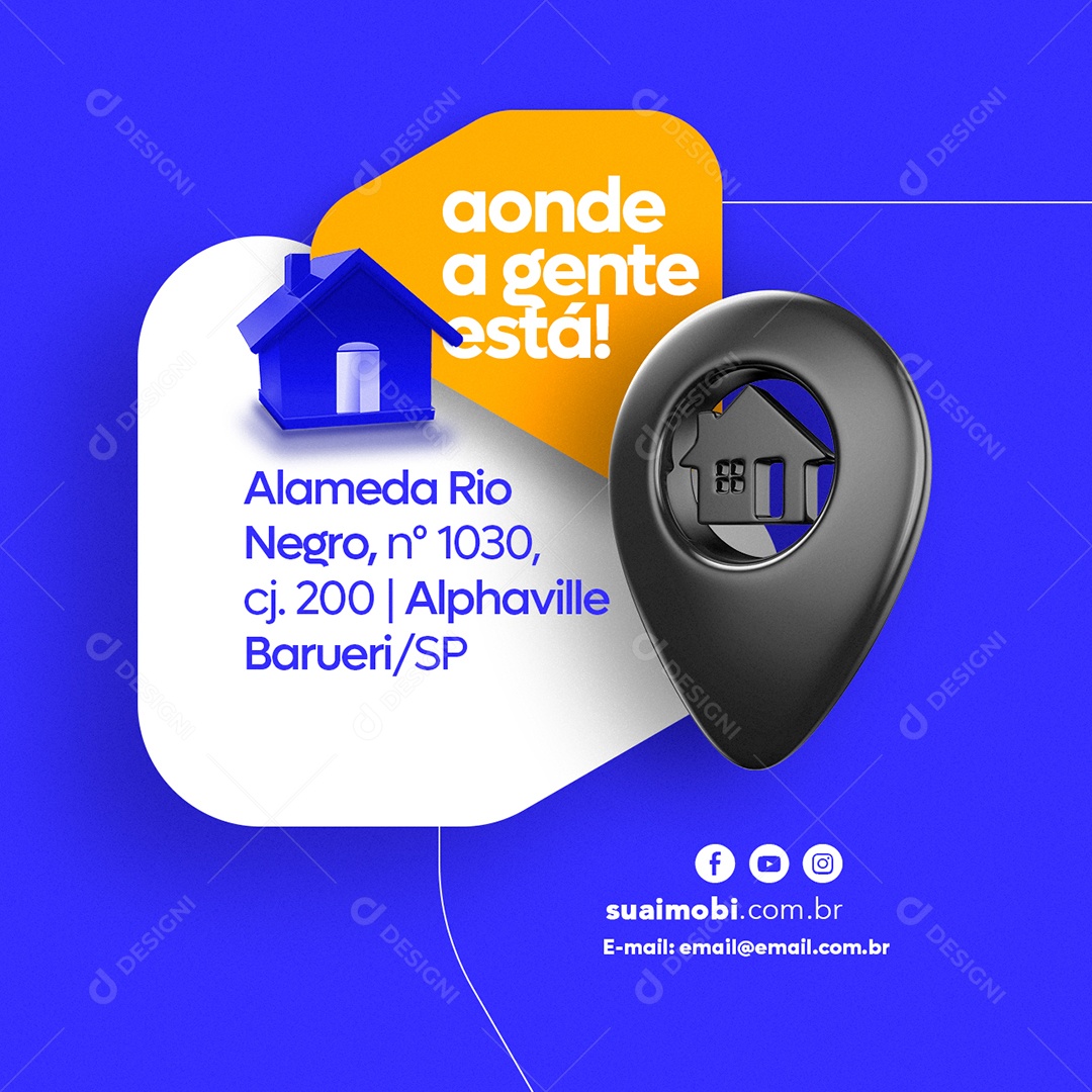 Aonde Agente Está Endereço Imobiliária Social Media PSD Editável