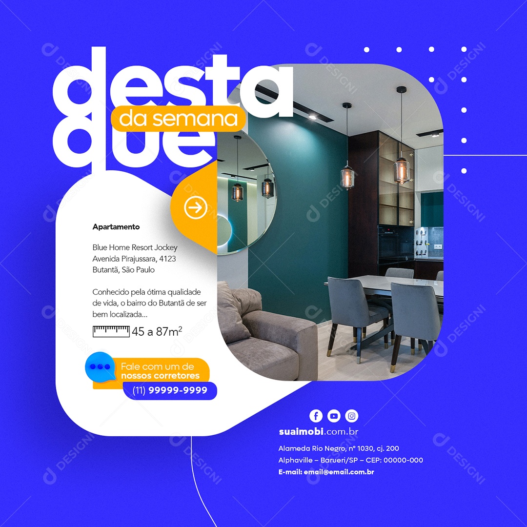 Desta Semana Apartamento Fale Com Um De Nossos Corretores Imobiliária Social Media PSD Editável