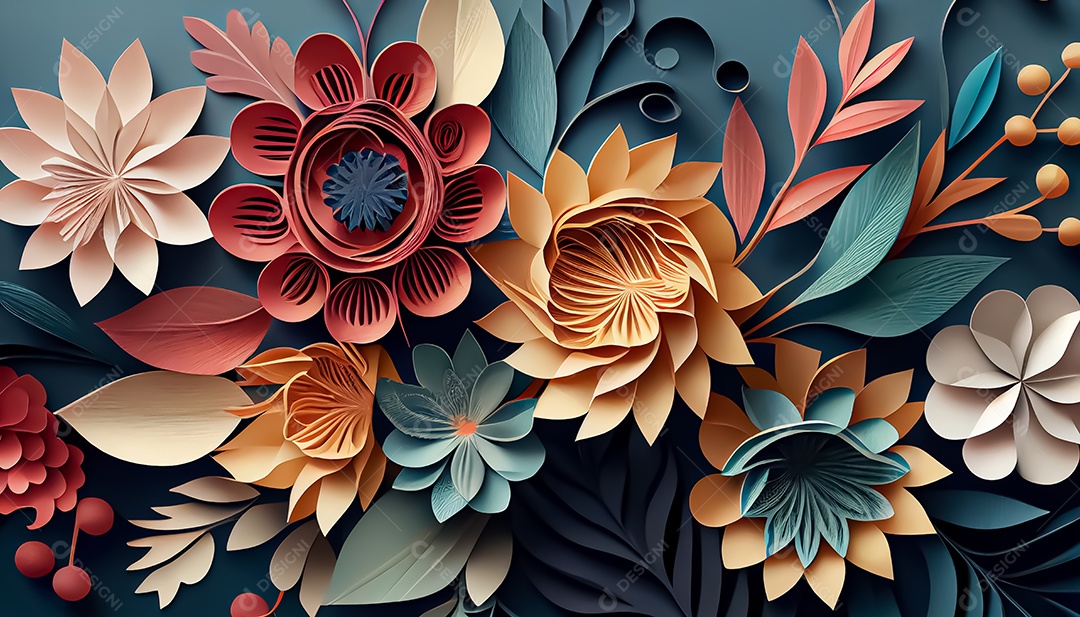 Fundo de primavera de estilo de papel