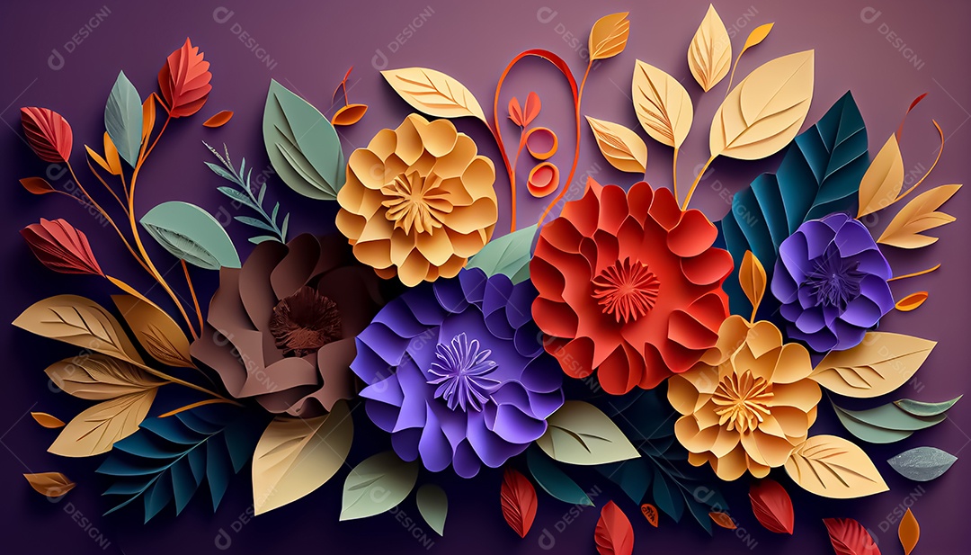 Fundo de primavera de estilo de papel