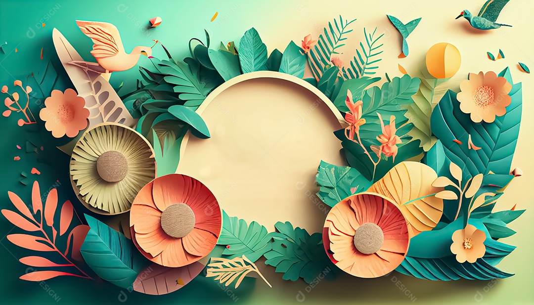 Fundo de primavera de estilo de papel