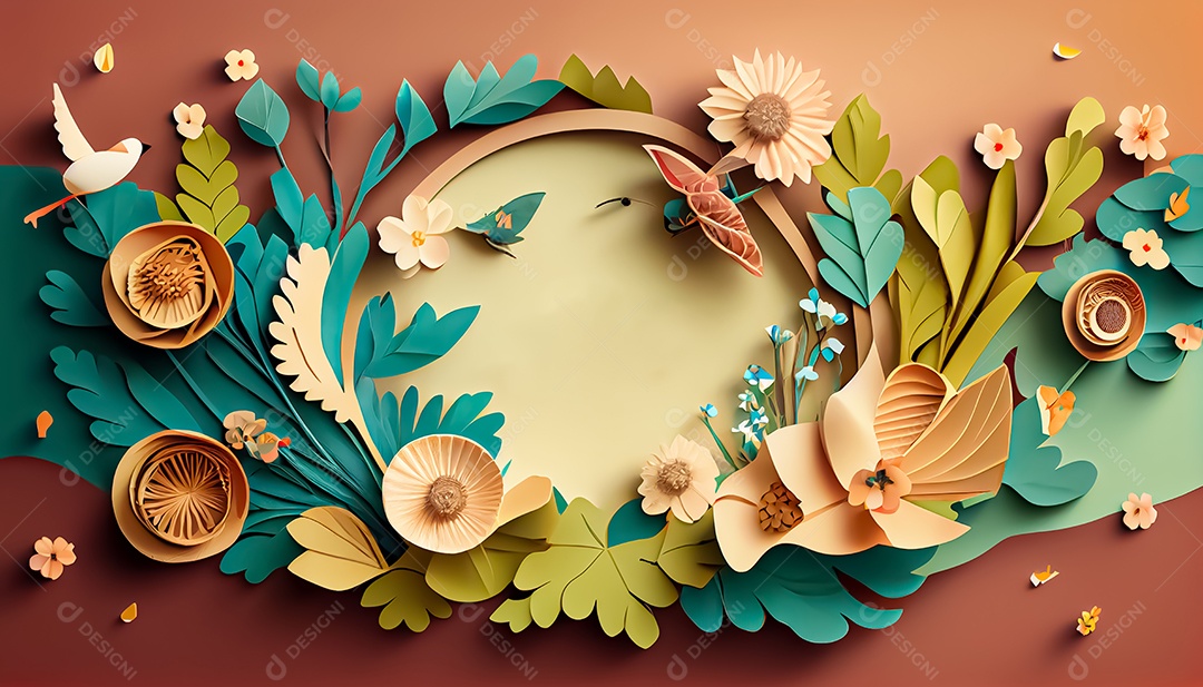 Fundo de primavera de estilo de papel